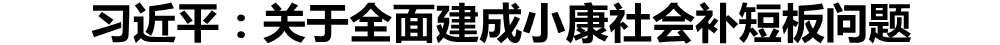 习近平:关于全面建成小康社会补短板问题