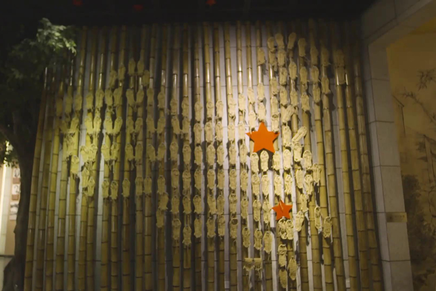 一双珍贵的绣球草鞋